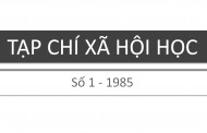 Tạp chí xã hội học – Số 1 – 1985