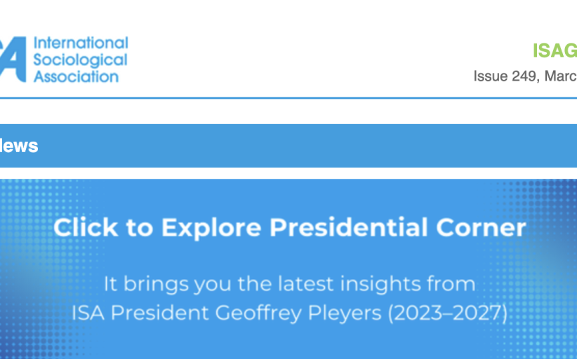 Presidential Corner - Geoffrey Pleyers ISA President 2023-2027