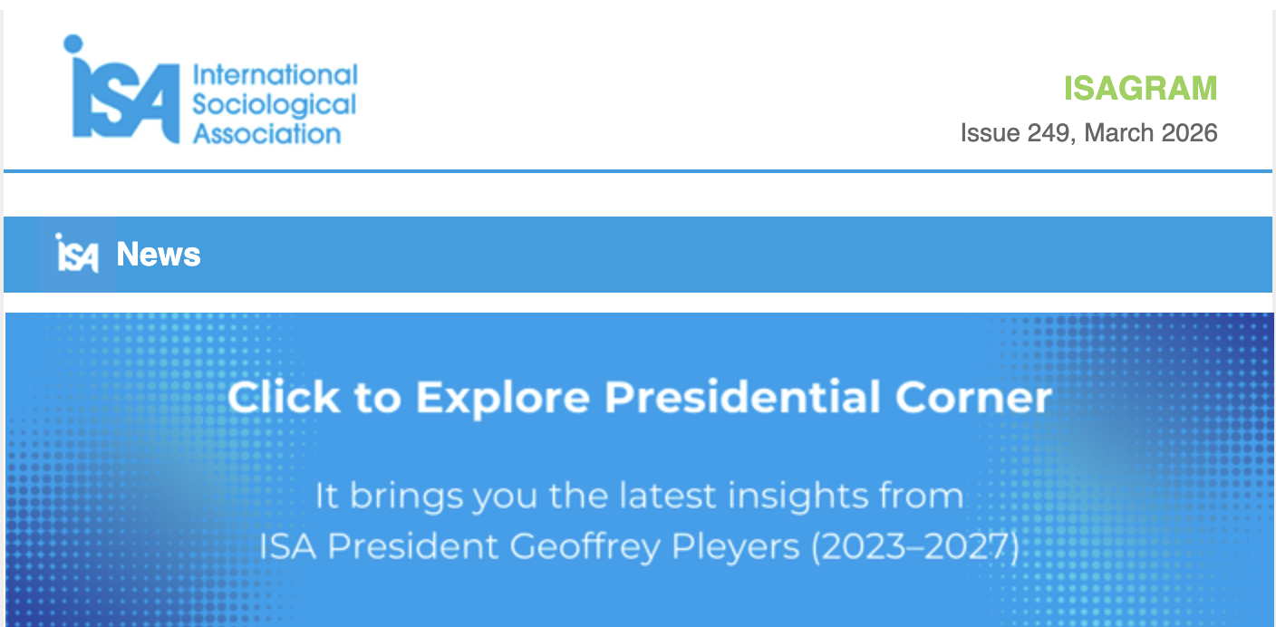 Presidential Corner -  Geoffrey Pleyers ISA President 2023-2027